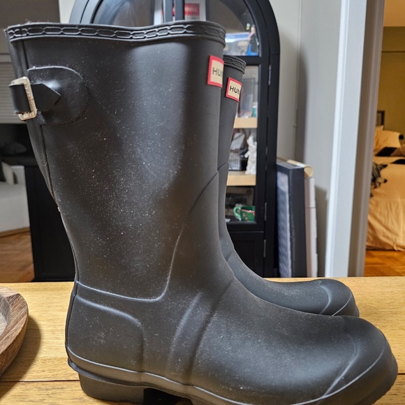 HUNTER BLACK BOOTS ORIGINAL ADJ SHORT WOMENS WFS1013 RMA 66 ER - Picture 2 of 6